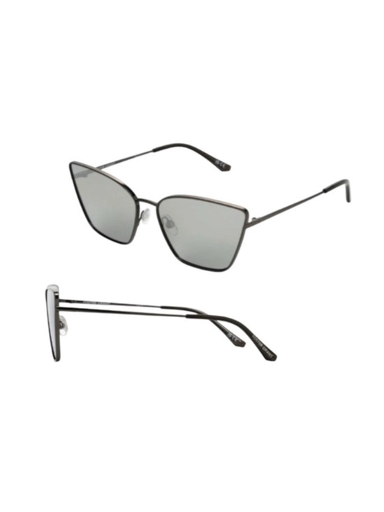Foster Grant Accessories - Foster Grant Gunmetal Cat-Eye Sunglasses with Silver Mirror Lenses